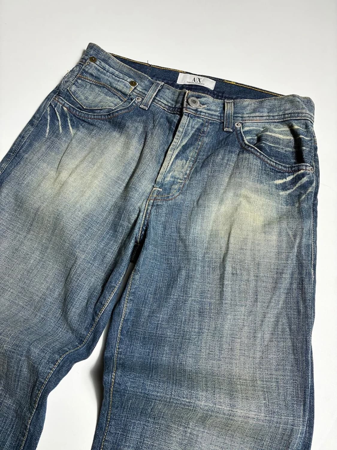아르마니 익스체인지 빈티지 워싱 버튼플라이 데님 팬츠 R1599 상품이미지2