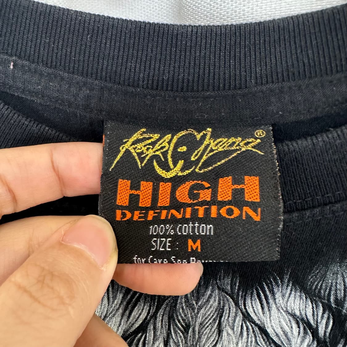  HIGH DEFINITION 남자 호랑이 면100% 반팔티 검정 M 상품이미지3