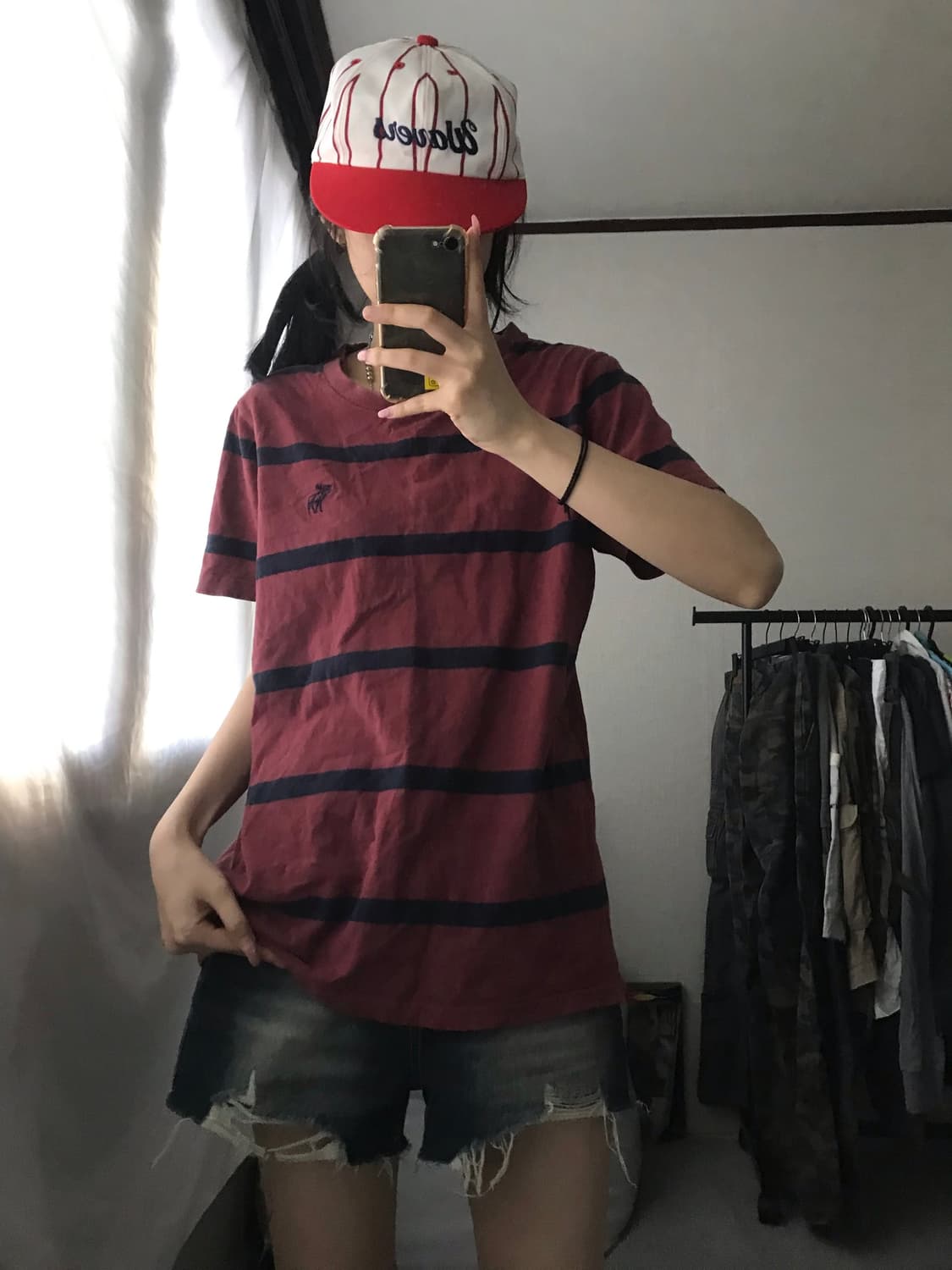 아베크롬비 버건디 스트라이프 반팔티셔츠 상품이미지7