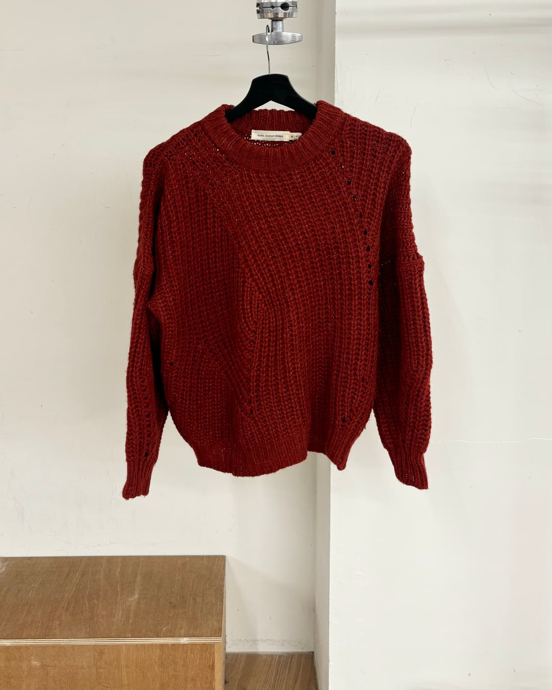 이자벨 마랑 에뚜왈 레드 청키 나운드넥 니트   상품이미지1