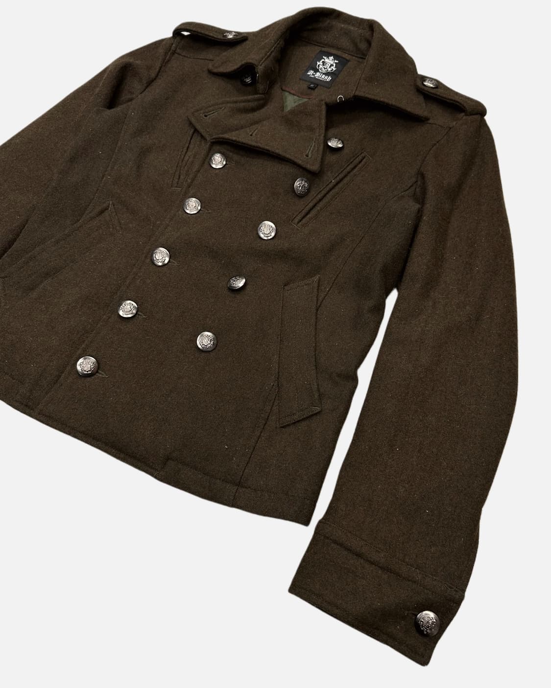 dark khaki military wool jacket 상품이미지3