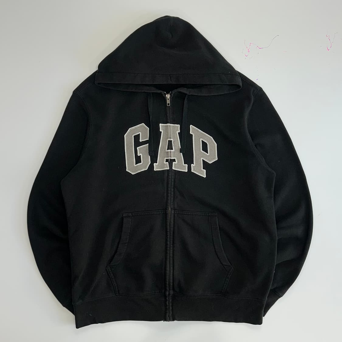 Gap 갭 그레이 로고 블랙후드집업 상품이미지3