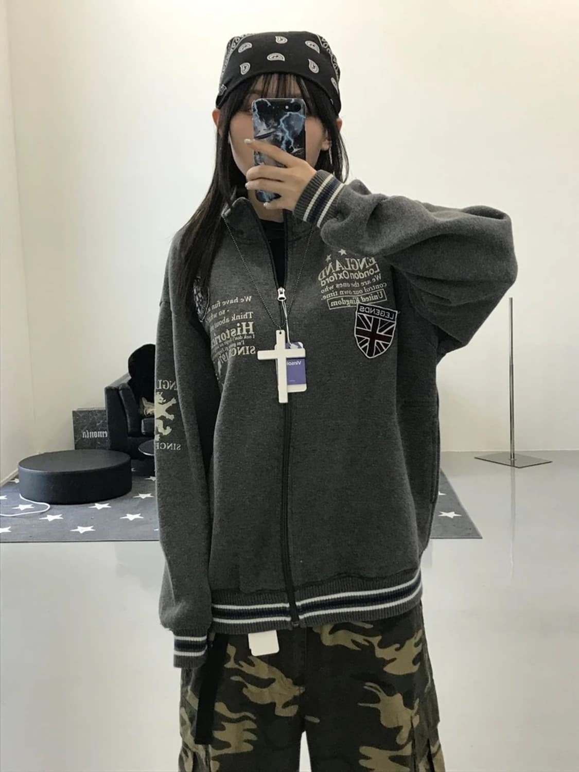 JPN 회색 집업 상품이미지2