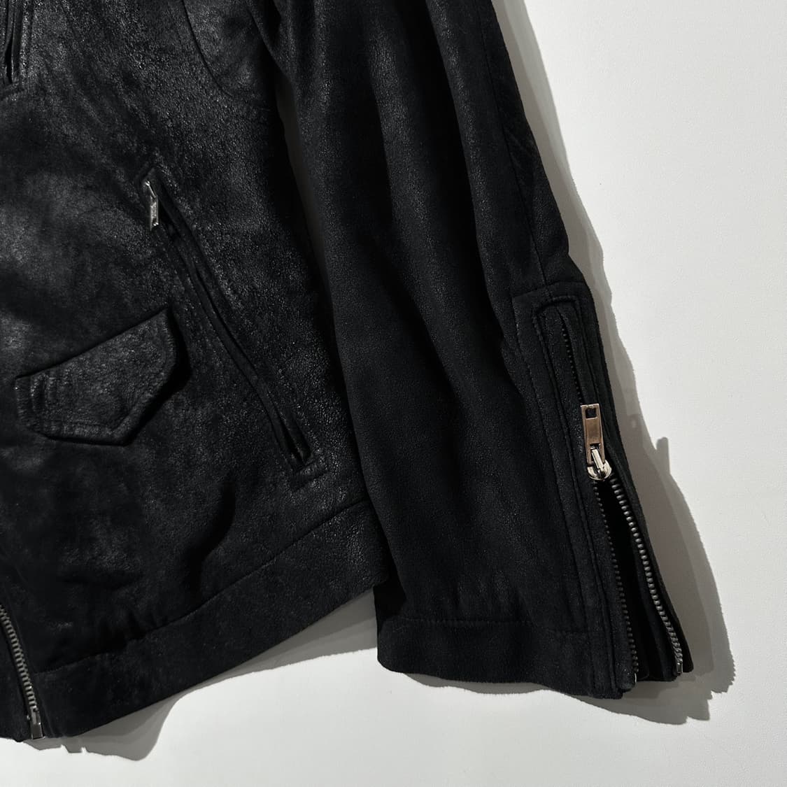 릭오웬스 스투지 램스킨 라이더 자켓 블랙 상품이미지4