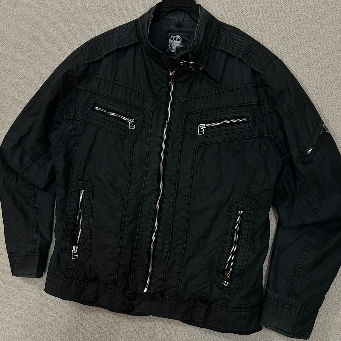 (L) 빈티지 블랙 y2k 숏 라이더 자켓  상품이미지2