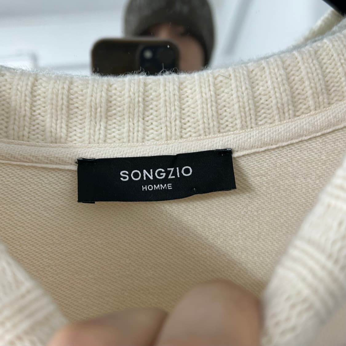 송지오 옴므 케이블 슬리브 라글랑 맨투맨 크림 상품이미지9