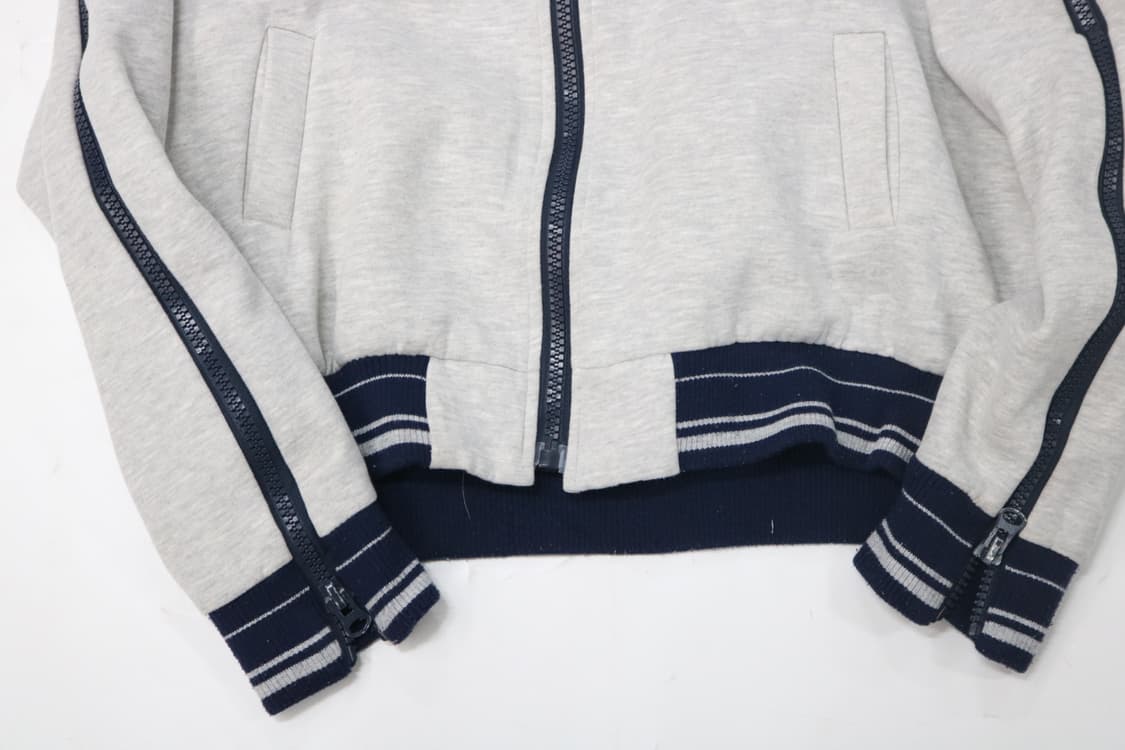 빈티지 멜란지 그레이 사이드라인 지퍼 스웨트 트랙탑 상품이미지4