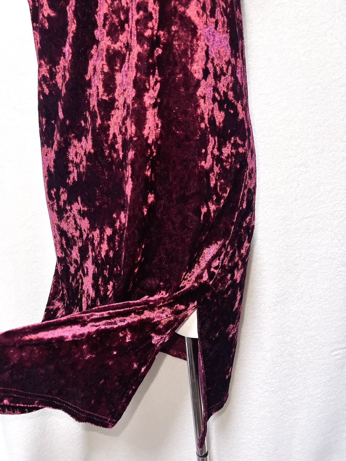 로맨틱고딕 고스펑크 벨벳 버건디 롱원피스 홀터넥 드레스 슬립 연말 섹시 상품이미지8