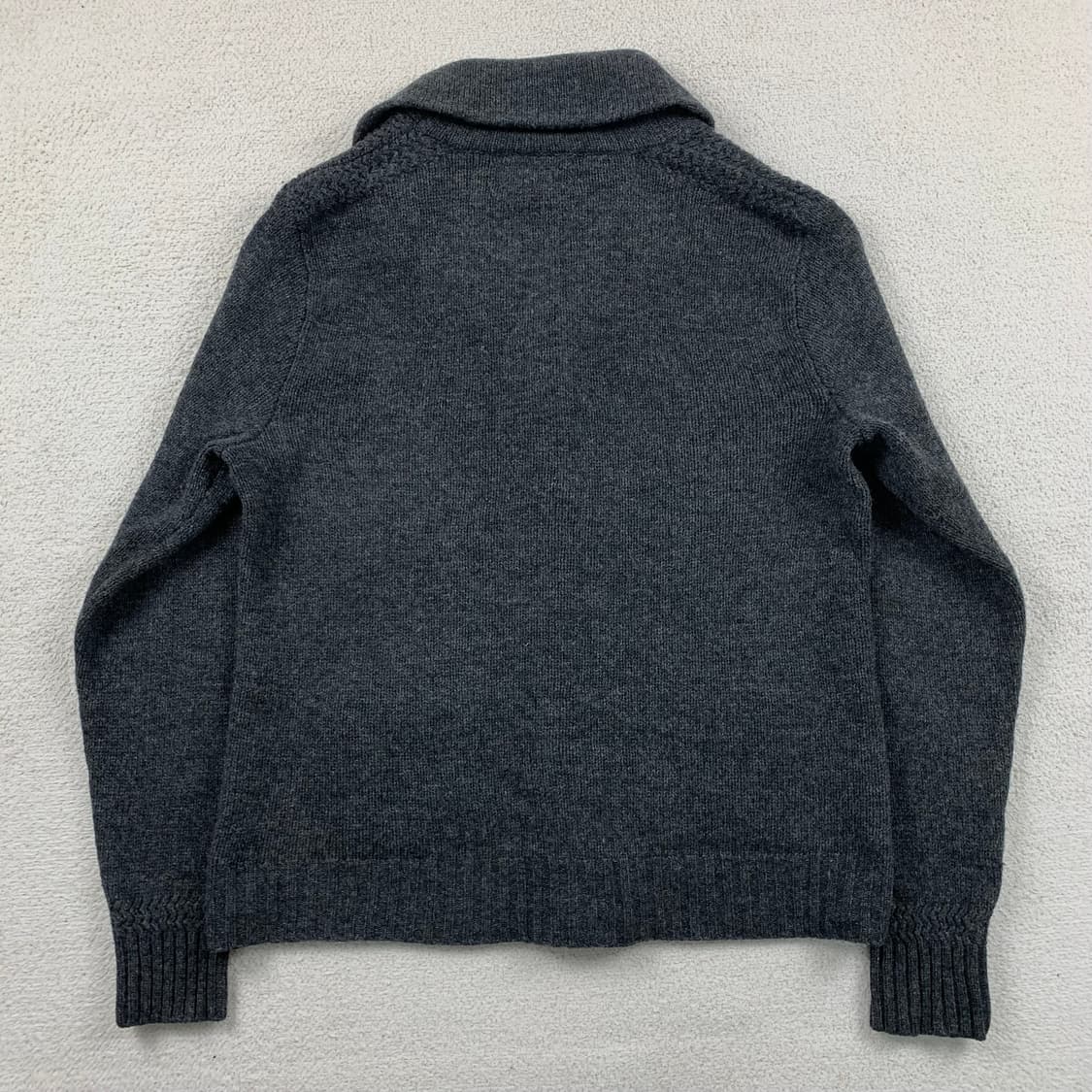 폴로 랄프로렌 럭비 셔틀랜드 울 숄카라 가디건 차콜 상품이미지2