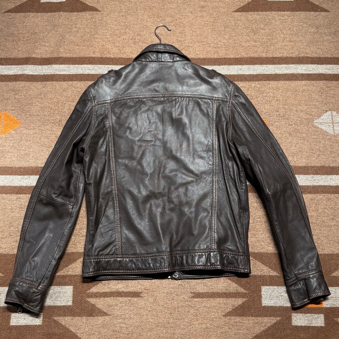 Zara 자라 램스킨 트러커 자켓 L 양가죽 브라운 상품이미지6