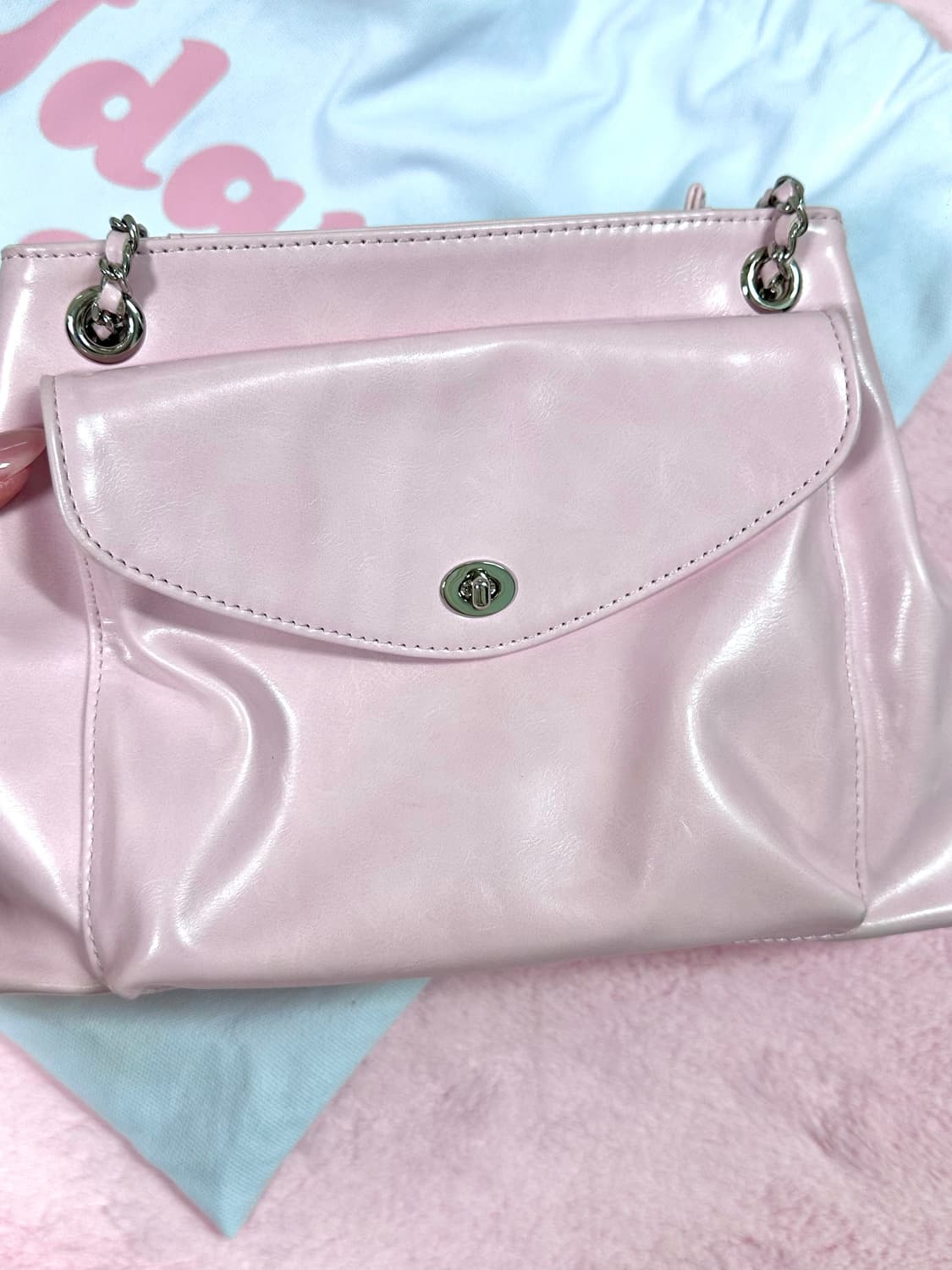 아이당 클럽 체인 미니백 핑크  상품이미지2