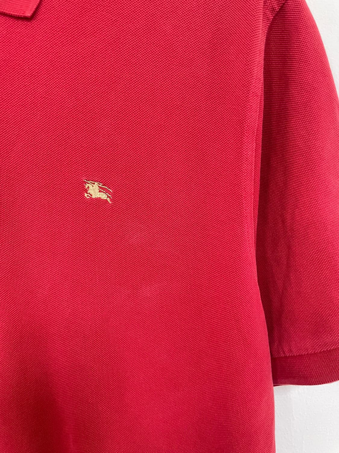 버버리 레드 반팔 폴로 티셔츠 상품이미지5