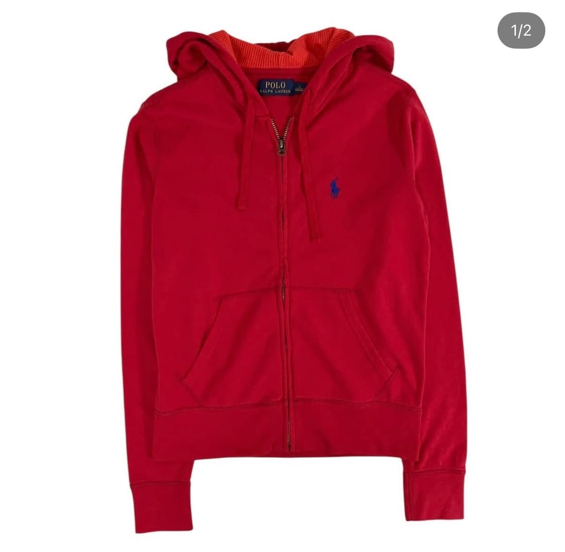 폴로 우먼 후드집업 레드 s 상품이미지1