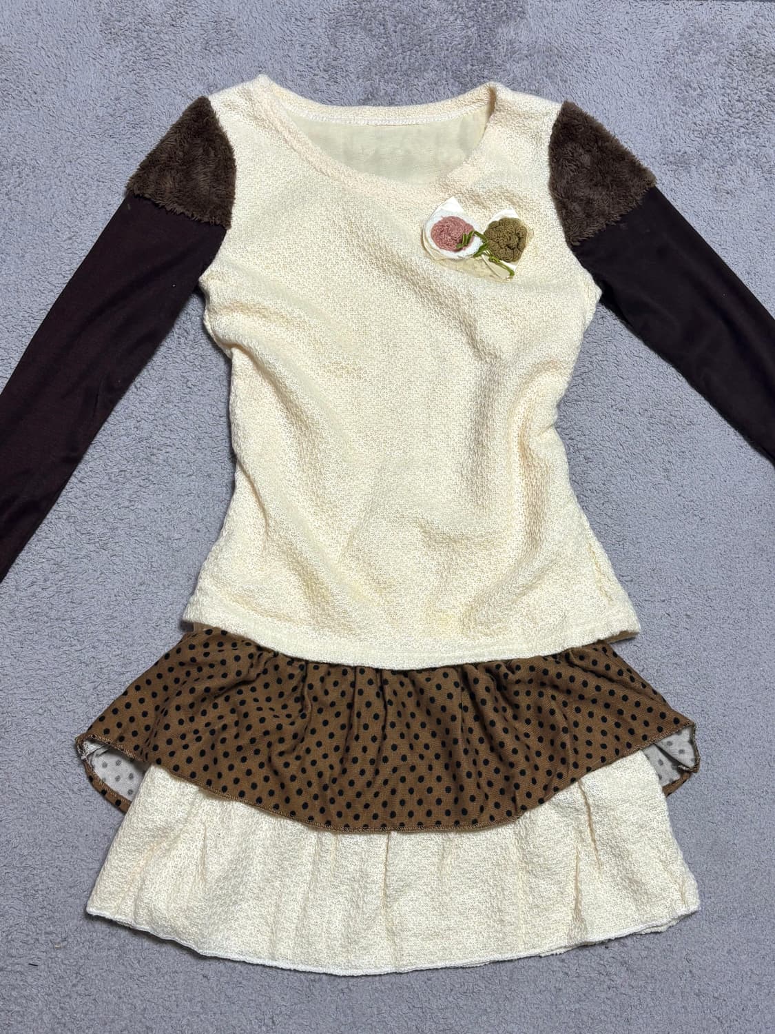 모리걸 빈티지 긴팔 레이어드 포인트 상의 상품이미지2