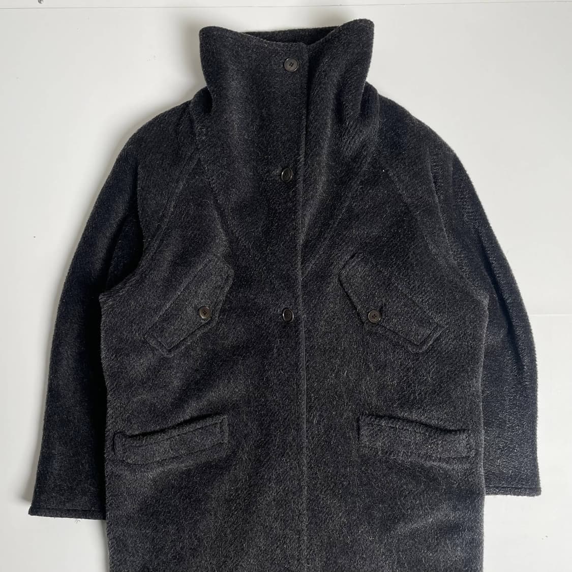 Old sportmax 헤어리 울 블렌드 코트 (italy)   상품이미지2