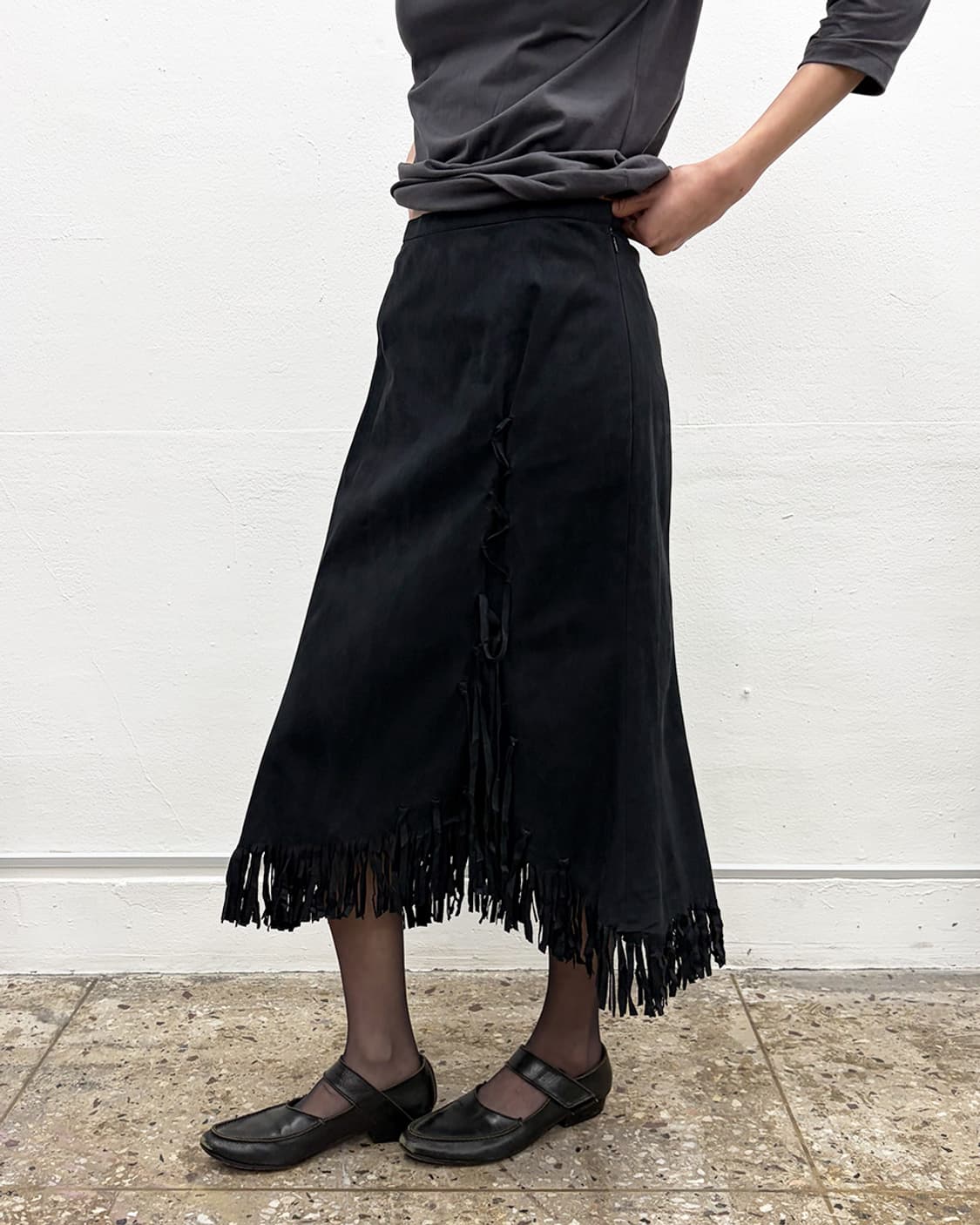 빈티지 프린지 디테일 스커트 상품이미지3