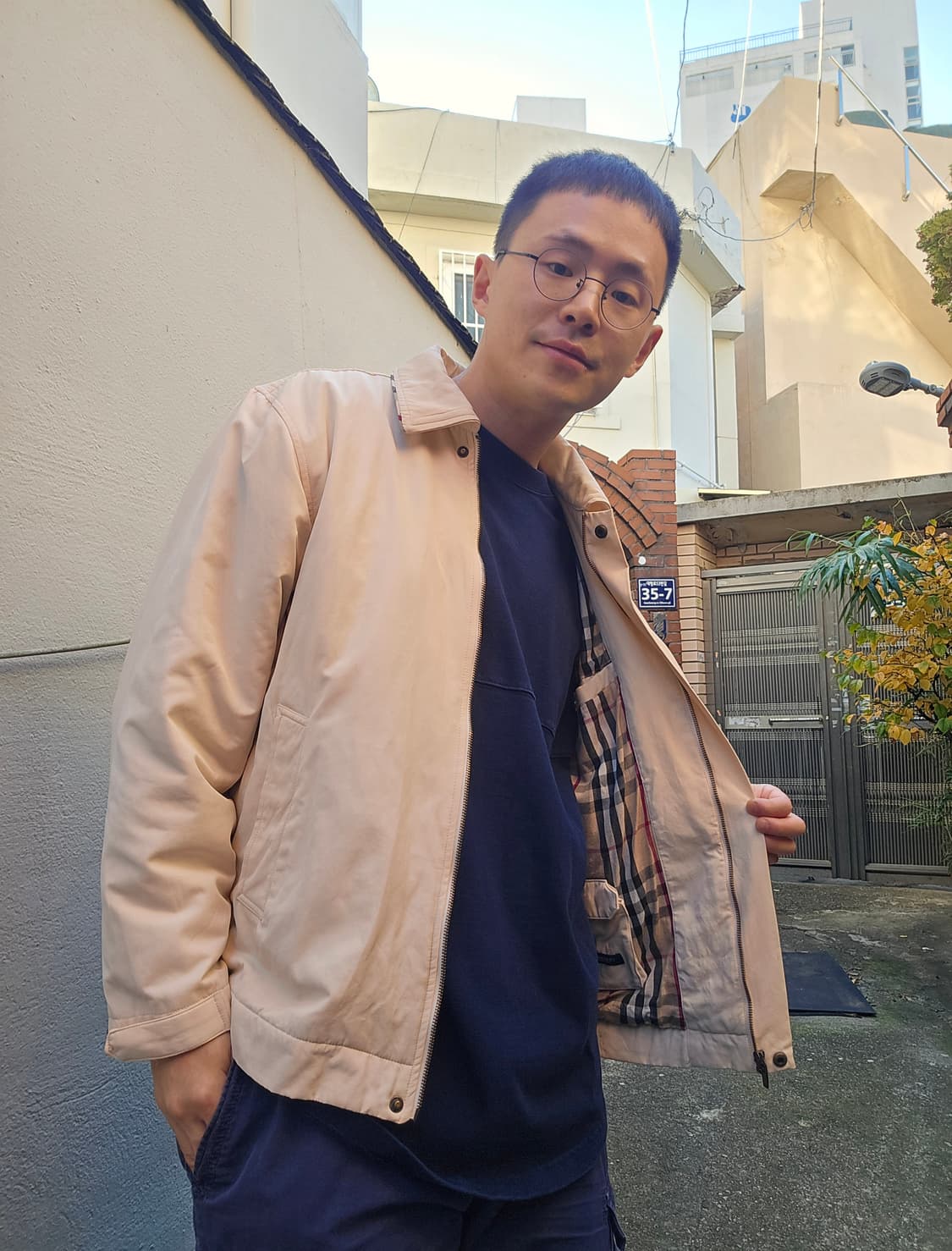 Burberry 정품 버버리 상아 폴리쉘 자켓 M사이즈 상품이미지1