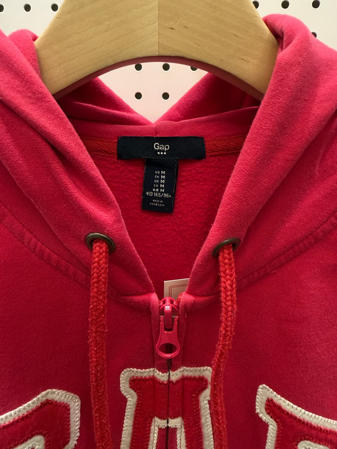 갭 빅로고 올드스쿨 핑크 후드 집업 U118 상품이미지5