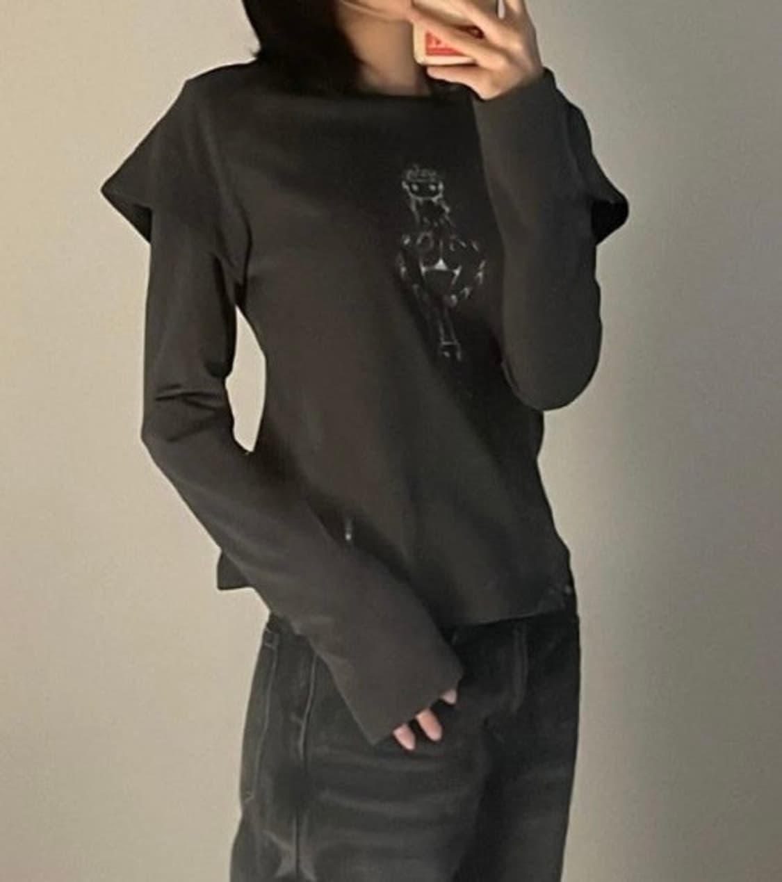 코이세이오 레이어드 롱슬리브 차콜 상품이미지4