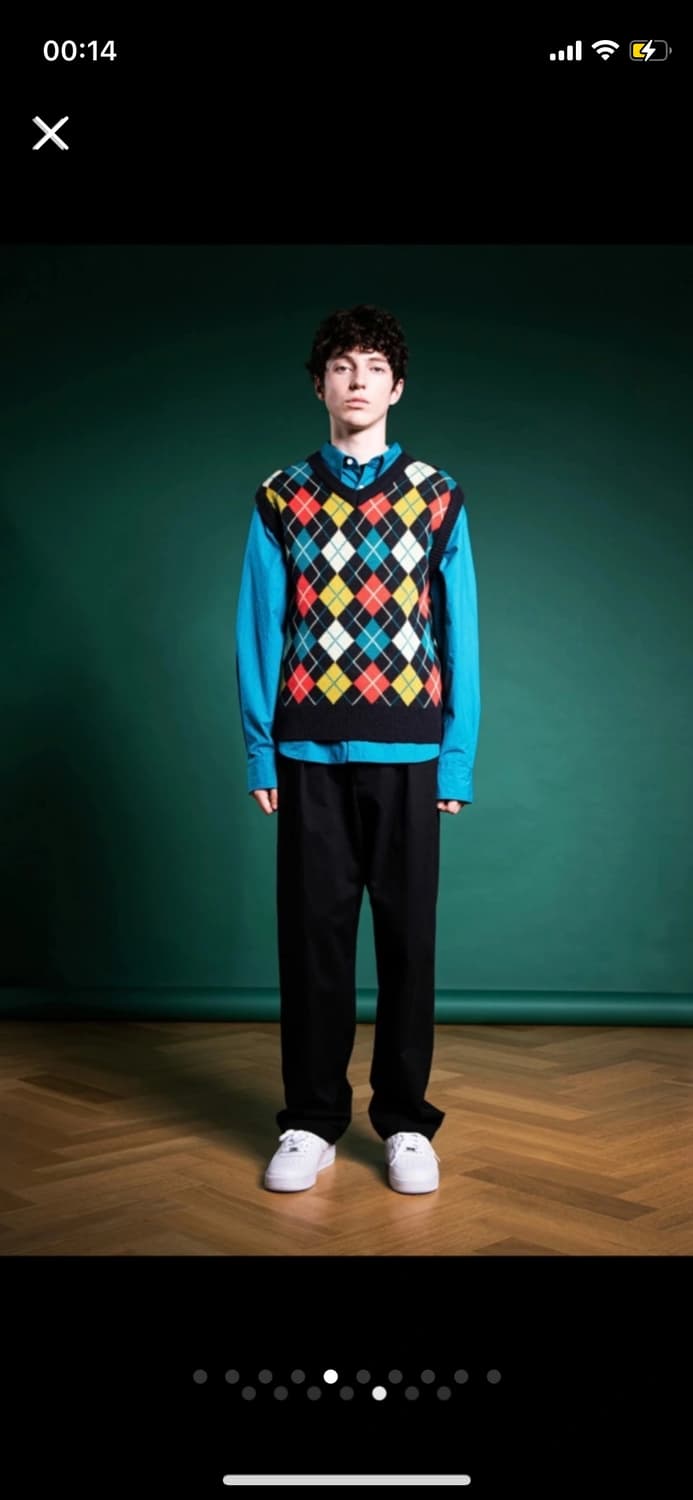 [새상품] Gray Hue 아가일 니트 조끼 상품이미지5