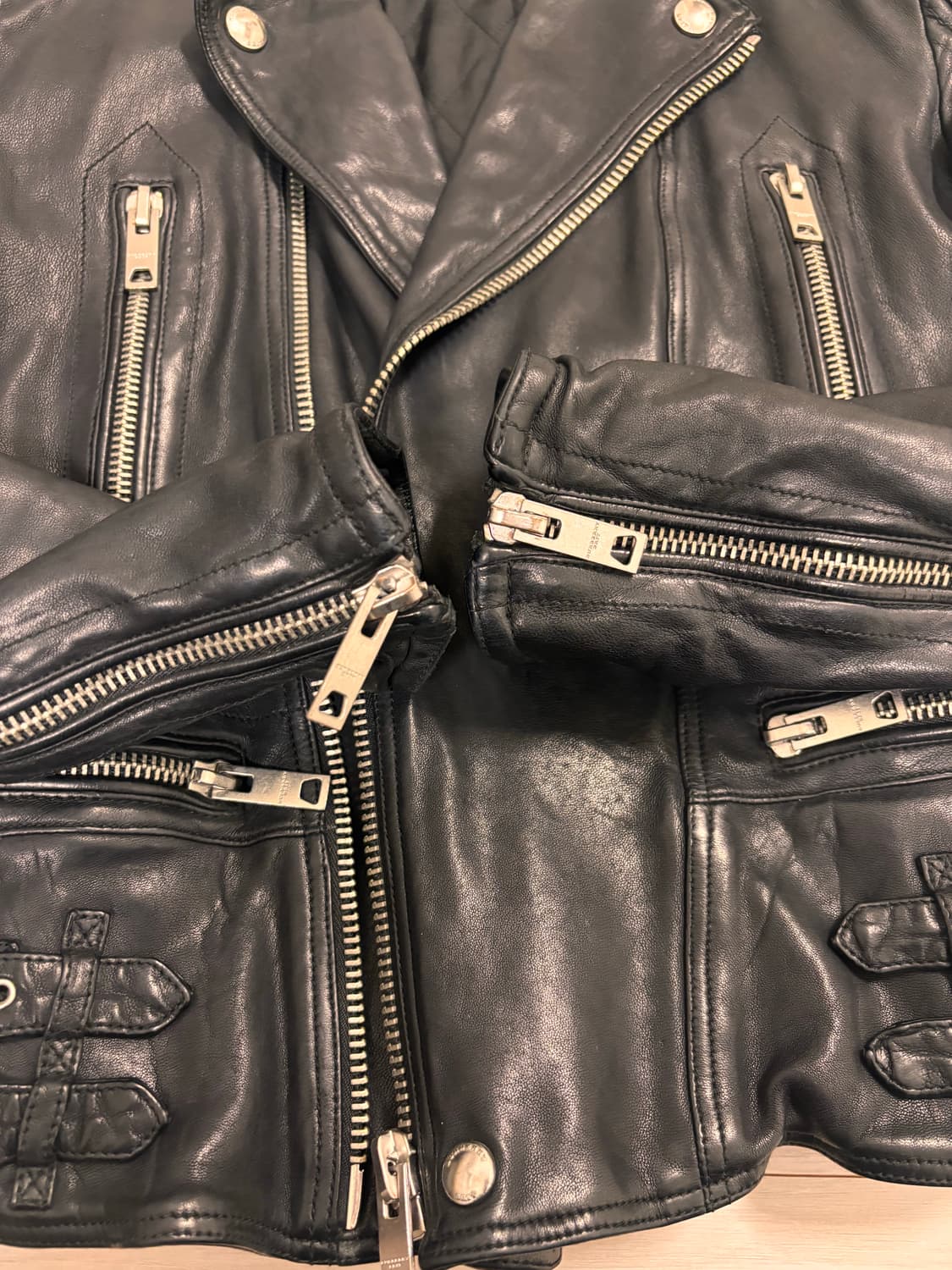 (Msize) 버버리 가죽 바이커 자켓 상품이미지4