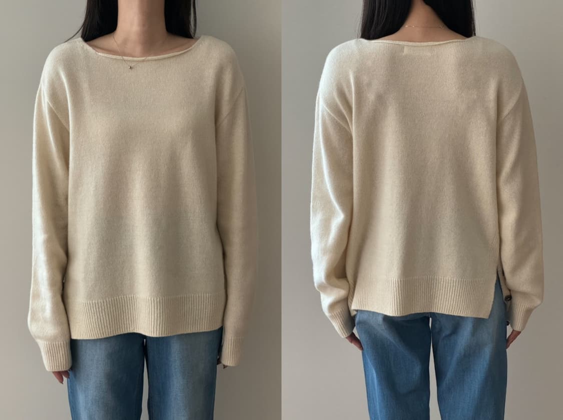 5KP 에페 보트 사이드버튼 니트 네이비 새제품 상품이미지10