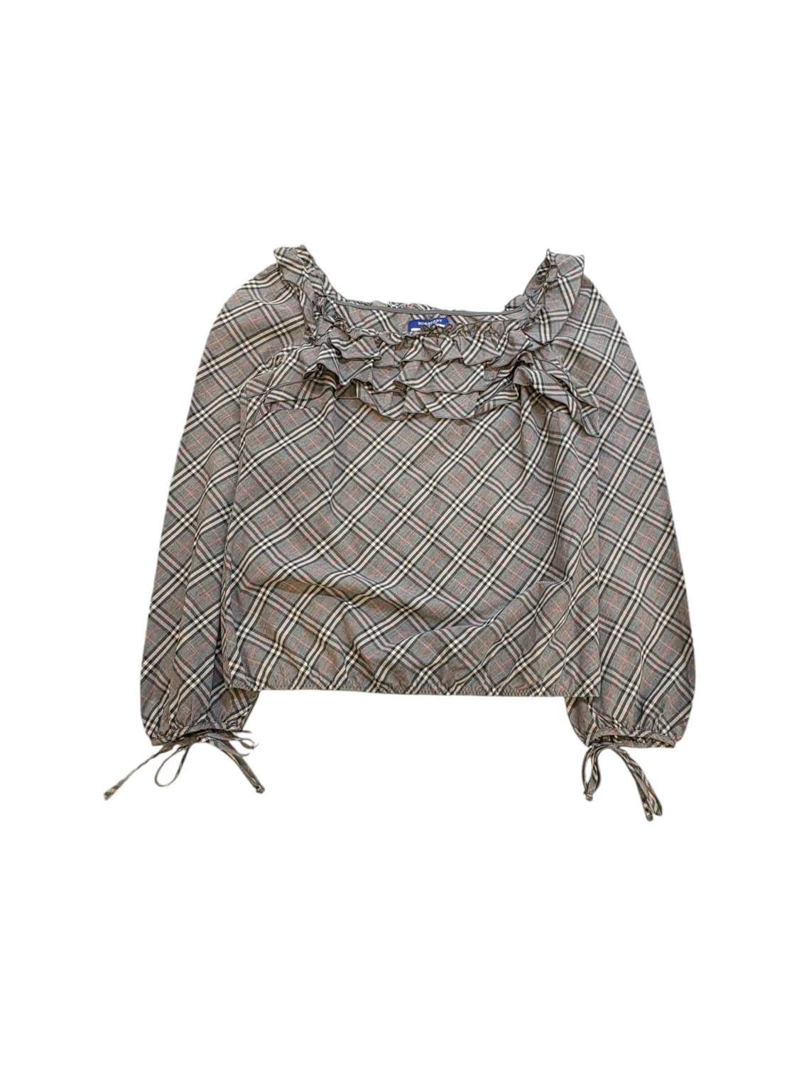 버버리 블루라벨 체크 프릴 블라우스 상품이미지1