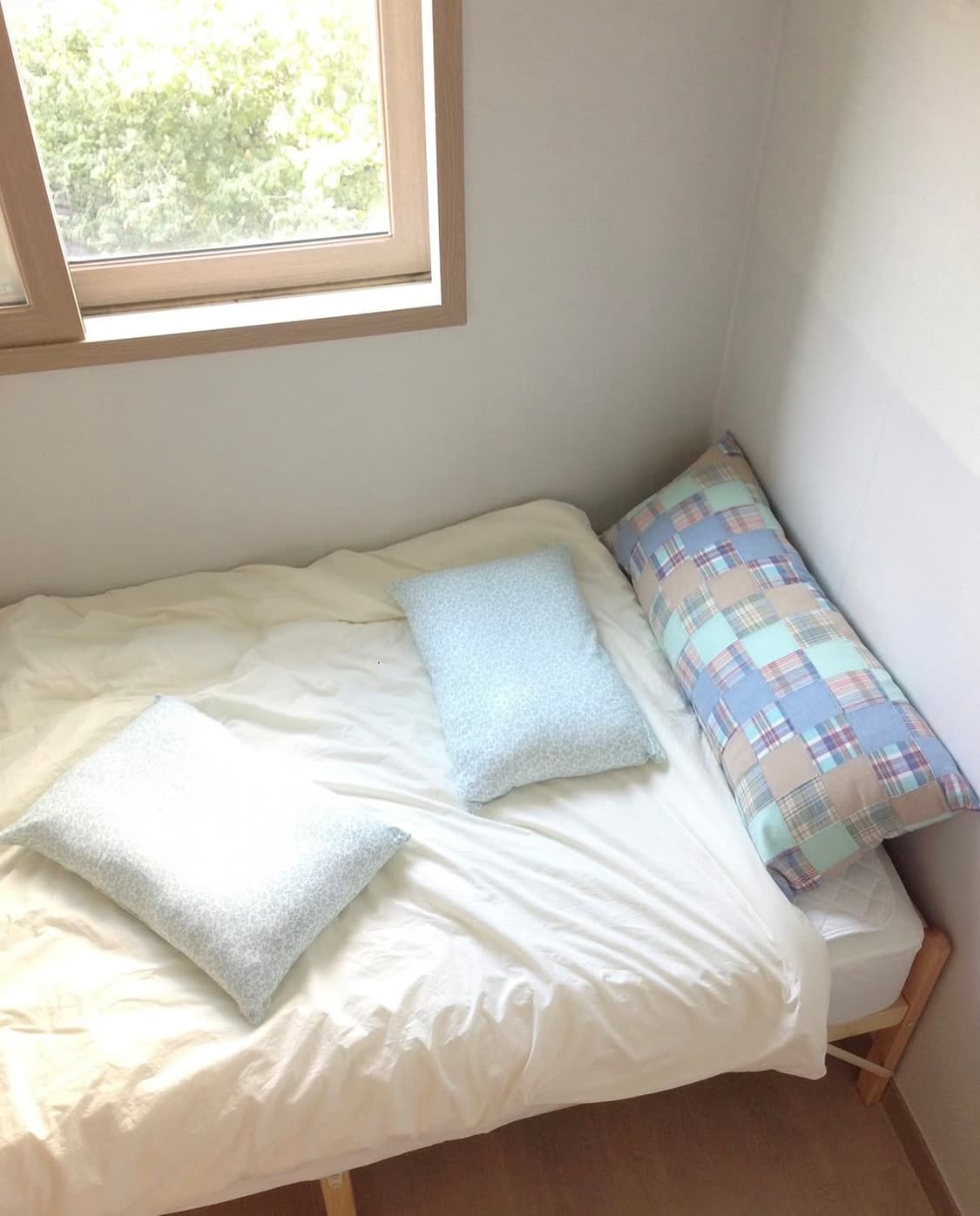 모요일 도쿄시리즈 포근한 옥빛 조각들 패치워크 쿠션커버 단품 상품이미지3