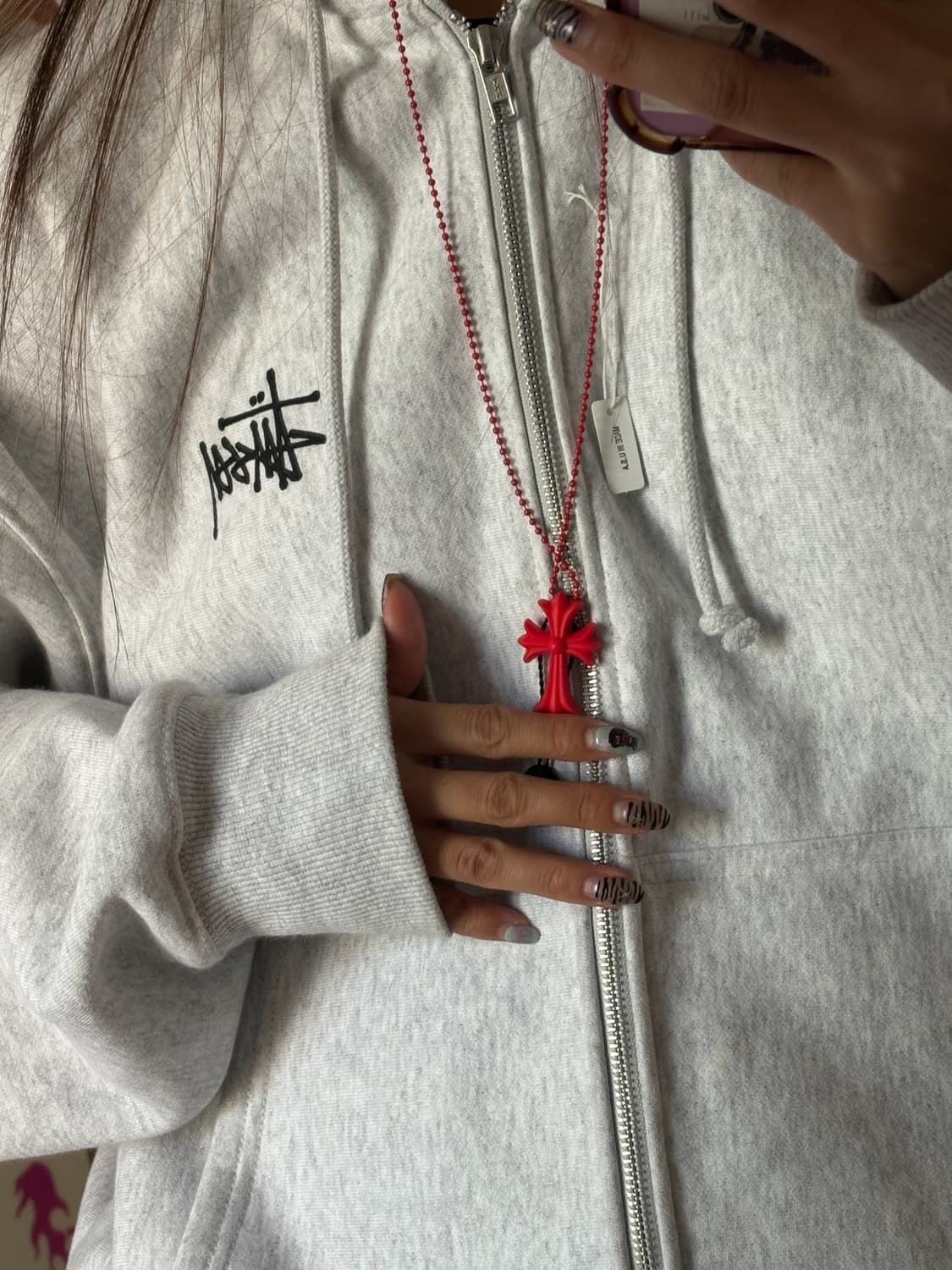 크롬히츠 목걸이 (레드십자가) 상품이미지1