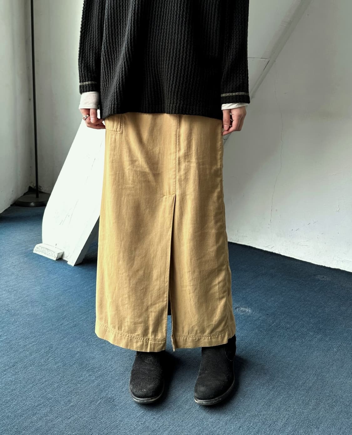 Rayon blend design long skirt 상품이미지8