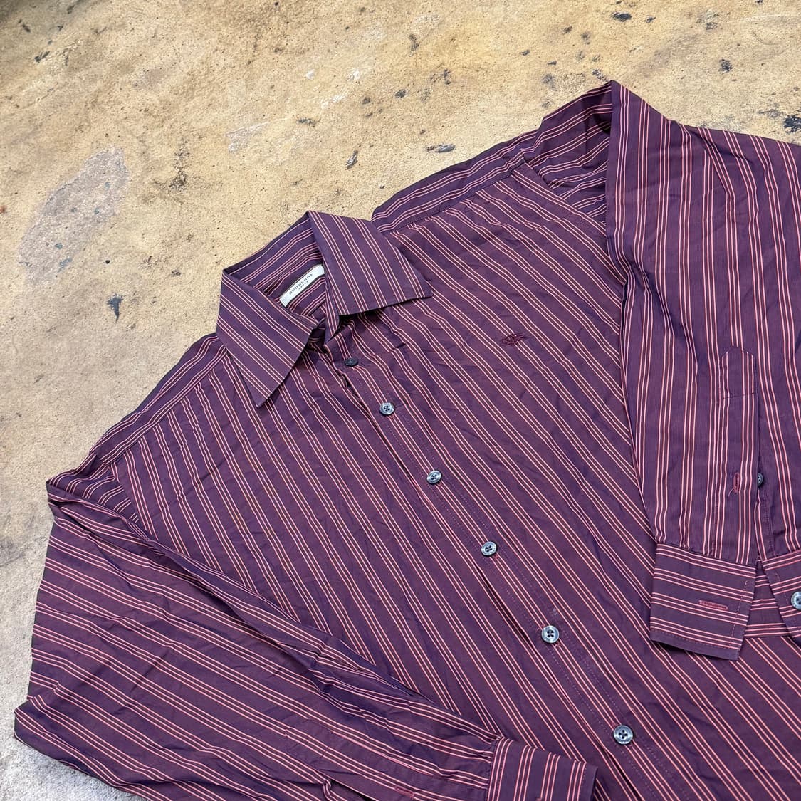 [정품/16-41] 버버리 버건디 스트라이프 셔츠 b10 상품이미지1