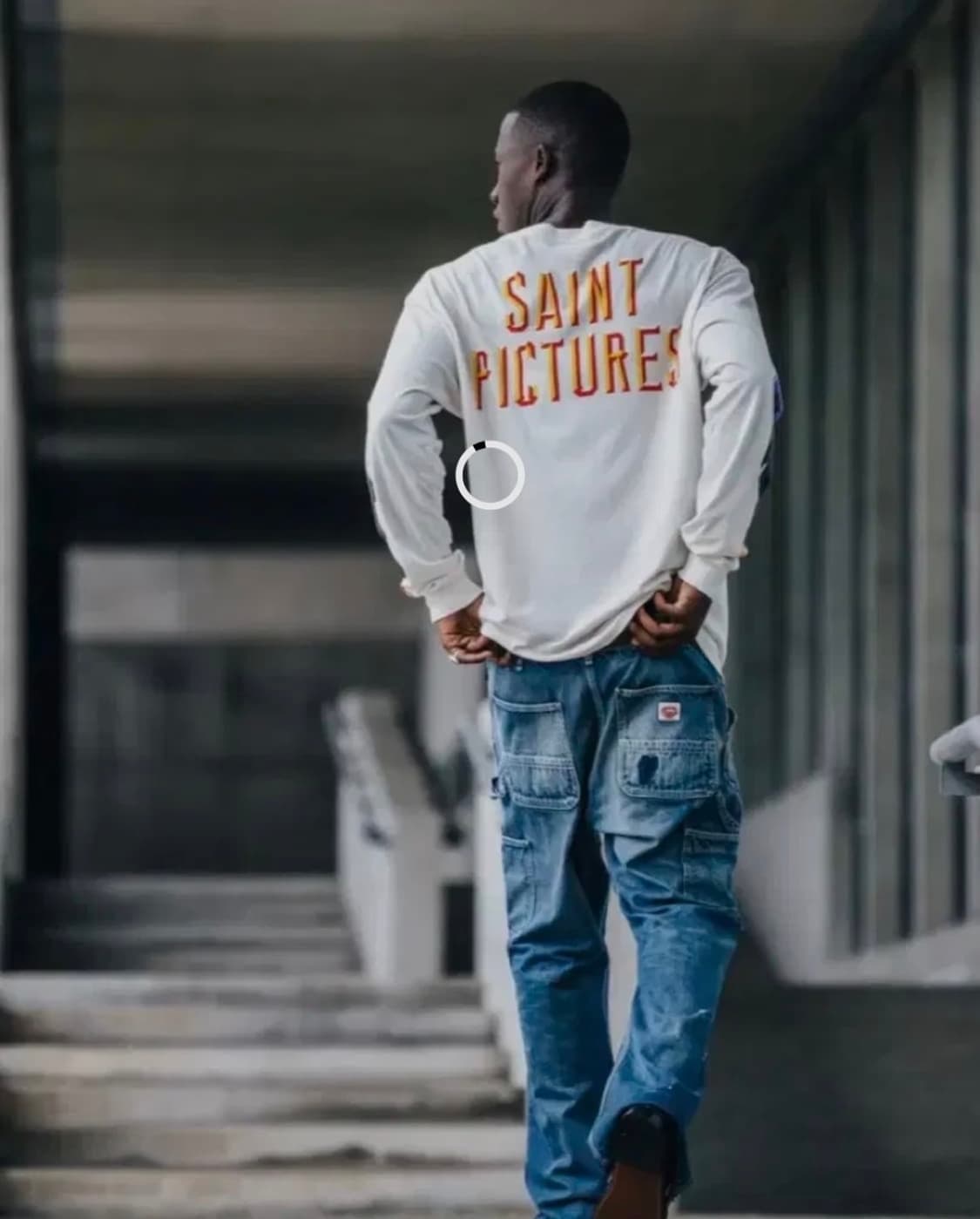 [L] 세인트미카엘 빈티지 더블니 플레어 데님 상품이미지3