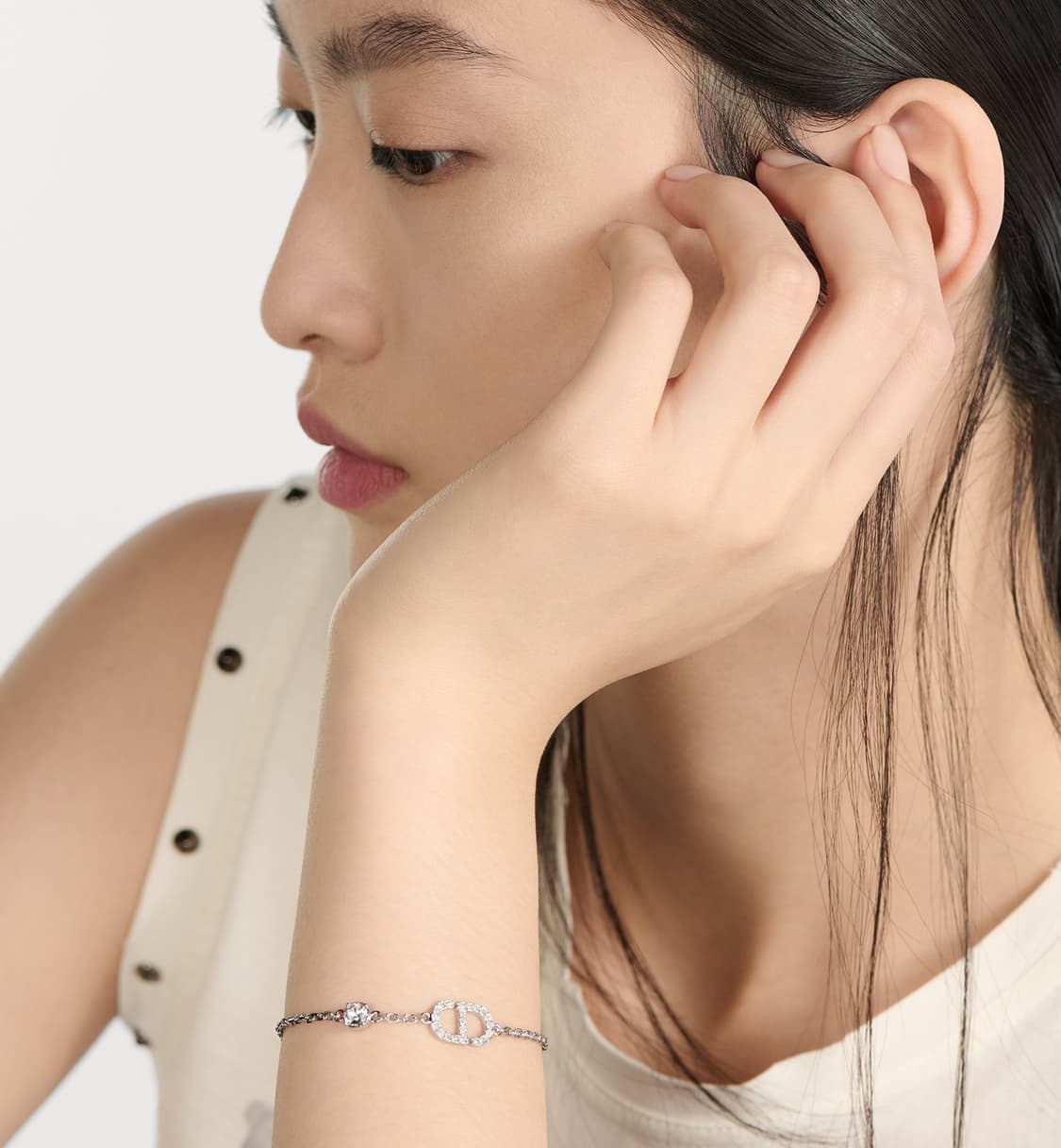 (정품/새상품) 디올 Petit CD 팔찌 실버 크리스탈 풀박스 상품이미지3