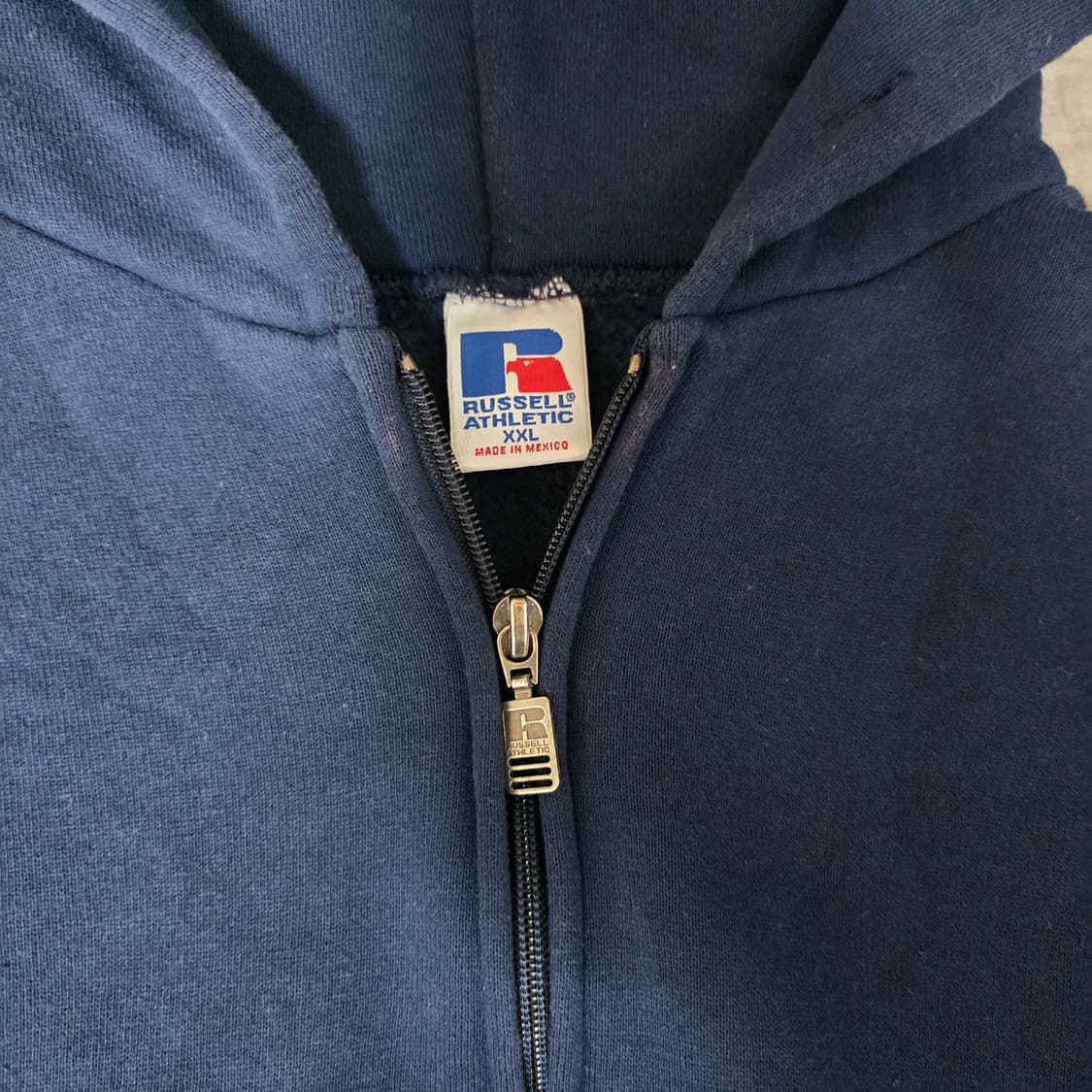 [XXL] 90s 빈티지 러셀 애슬레틱 후드집업 네이비 ver. 페이딩 상품이미지7
