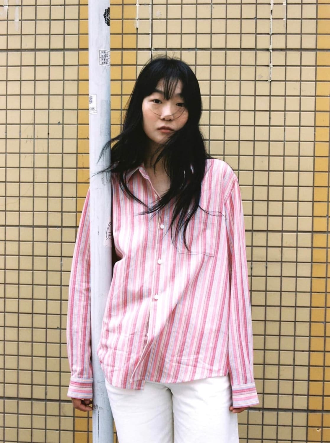 포니테일 스트라이프 셔츠 상품이미지3