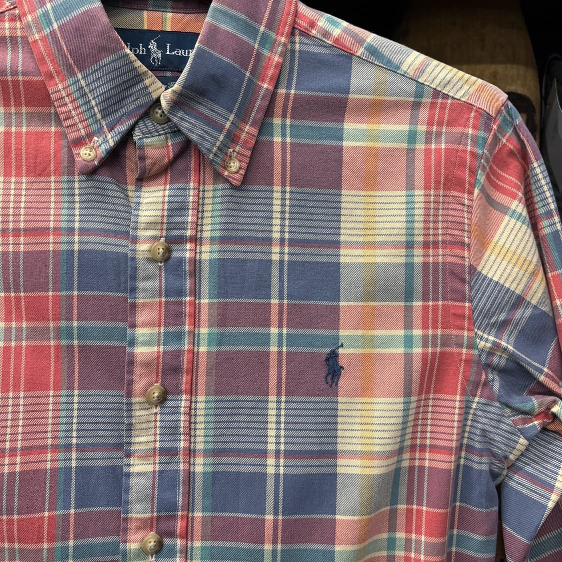폴로 랄프로렌 소프트 파스텔 플래드체크 버튼다운 셔츠 코튼트윌 N656 상품이미지5