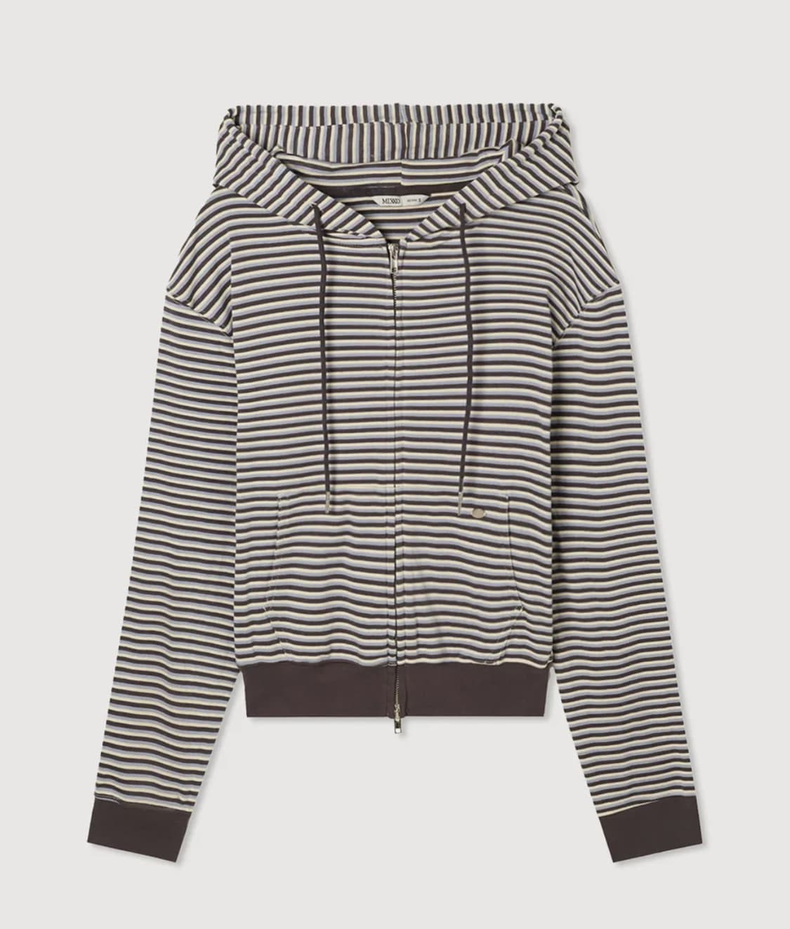 미쏘 서지수PICK]스트라이프 후드집업_블루 상품이미지1