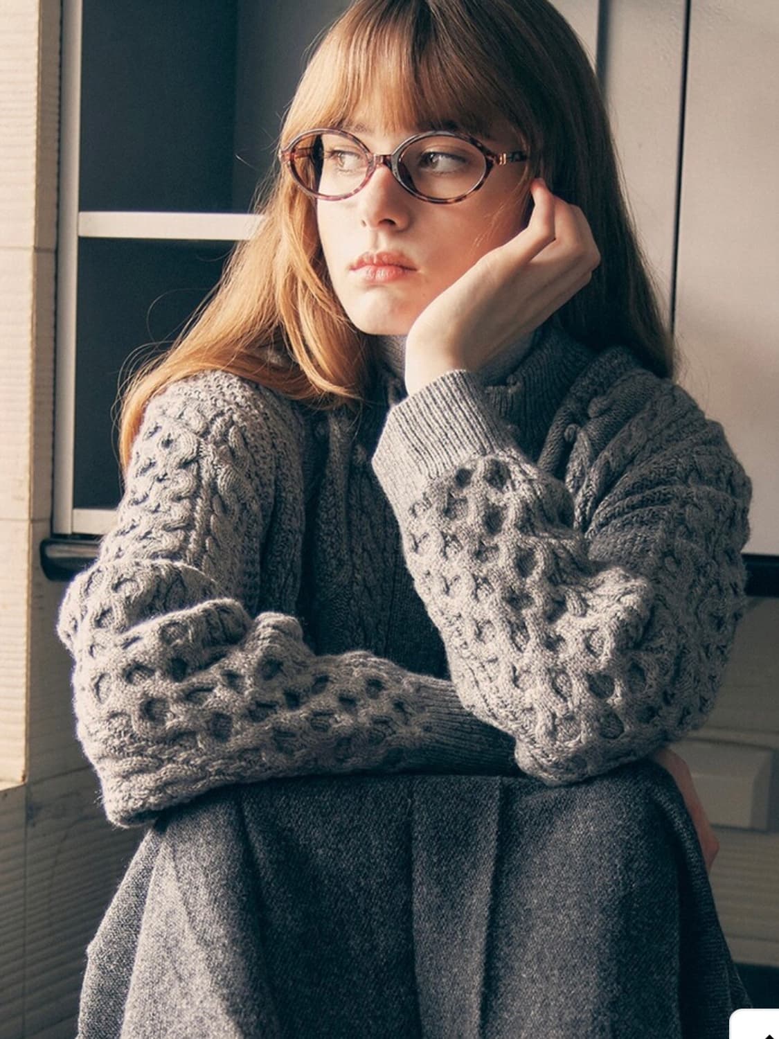 로라로라 rolarola 울 버튼 케이블 가디건 그레이 상품이미지6