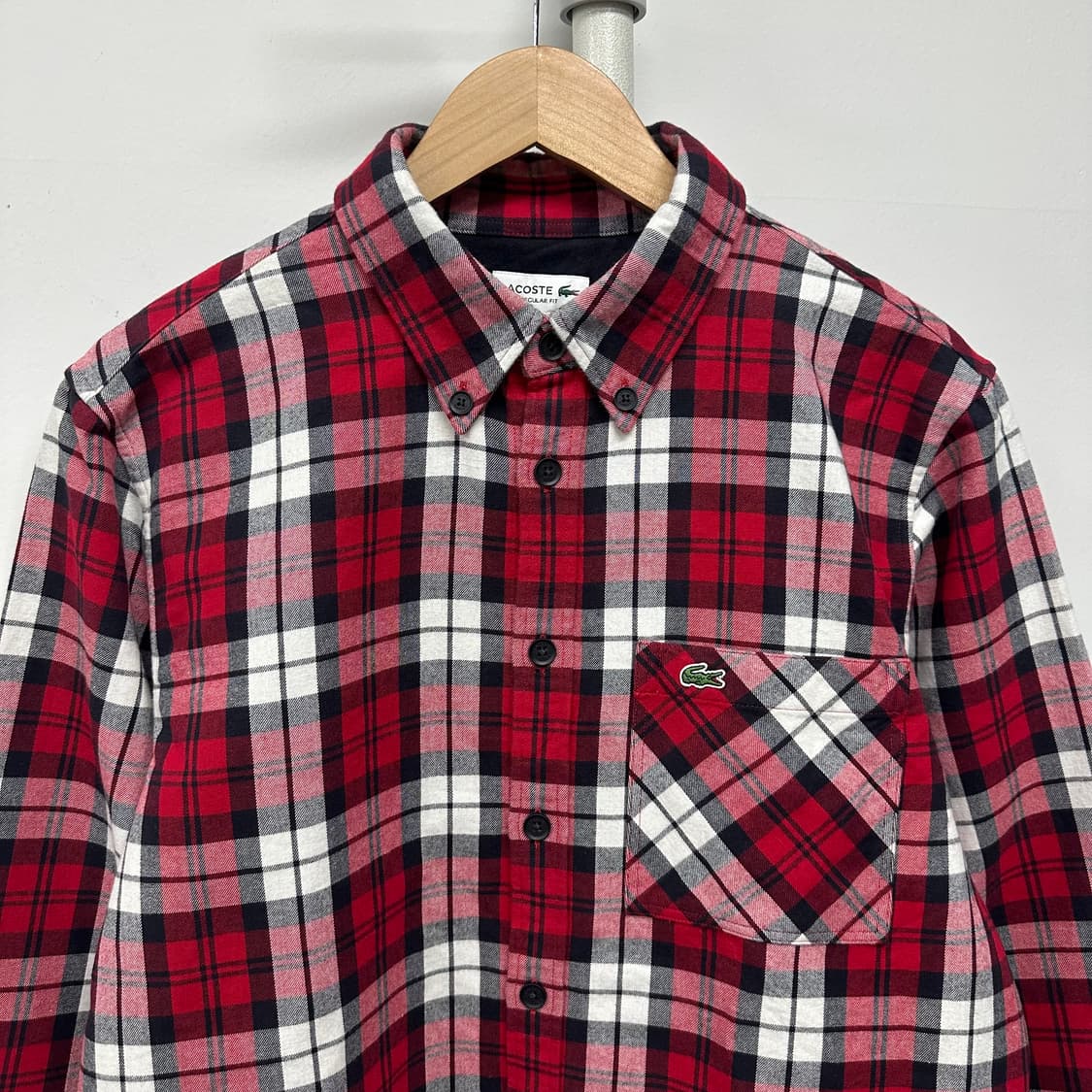 라코스테 헤비코튼 로고 체크 셔츠 상품이미지2