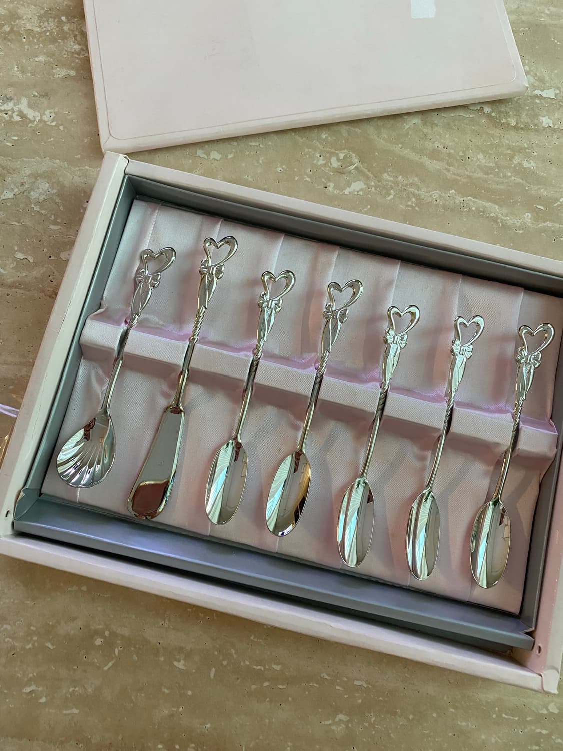 일본수입 리본하트 티스푼 세트  상품이미지1