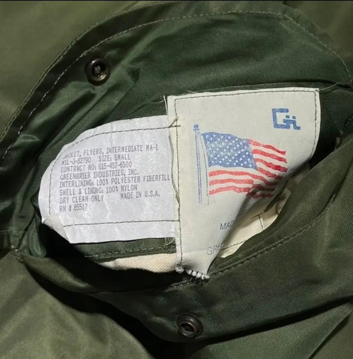 Usa 그린브리어 ma-1 항공점퍼  상품이미지7