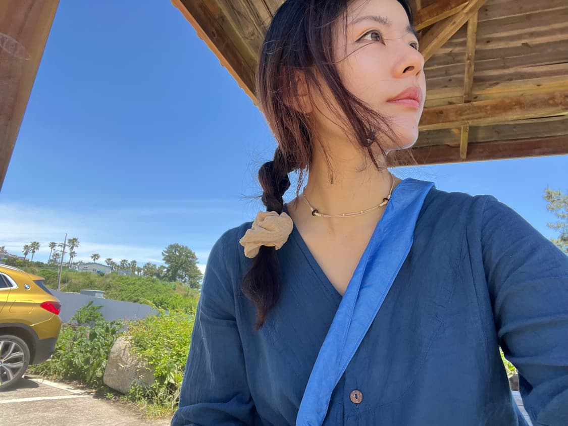 천연염색 natural onepiece (blue/ivory) 상품이미지3