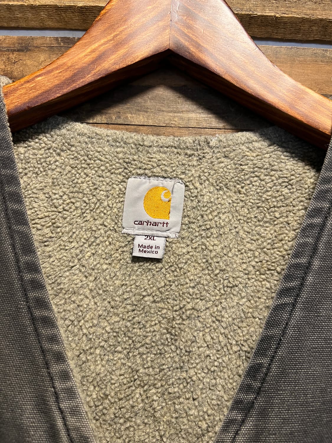 [2XL]칼하트 USA 플리스 라이닝 빈티지 워싱 블랙 워크 베스트 상품이미지2