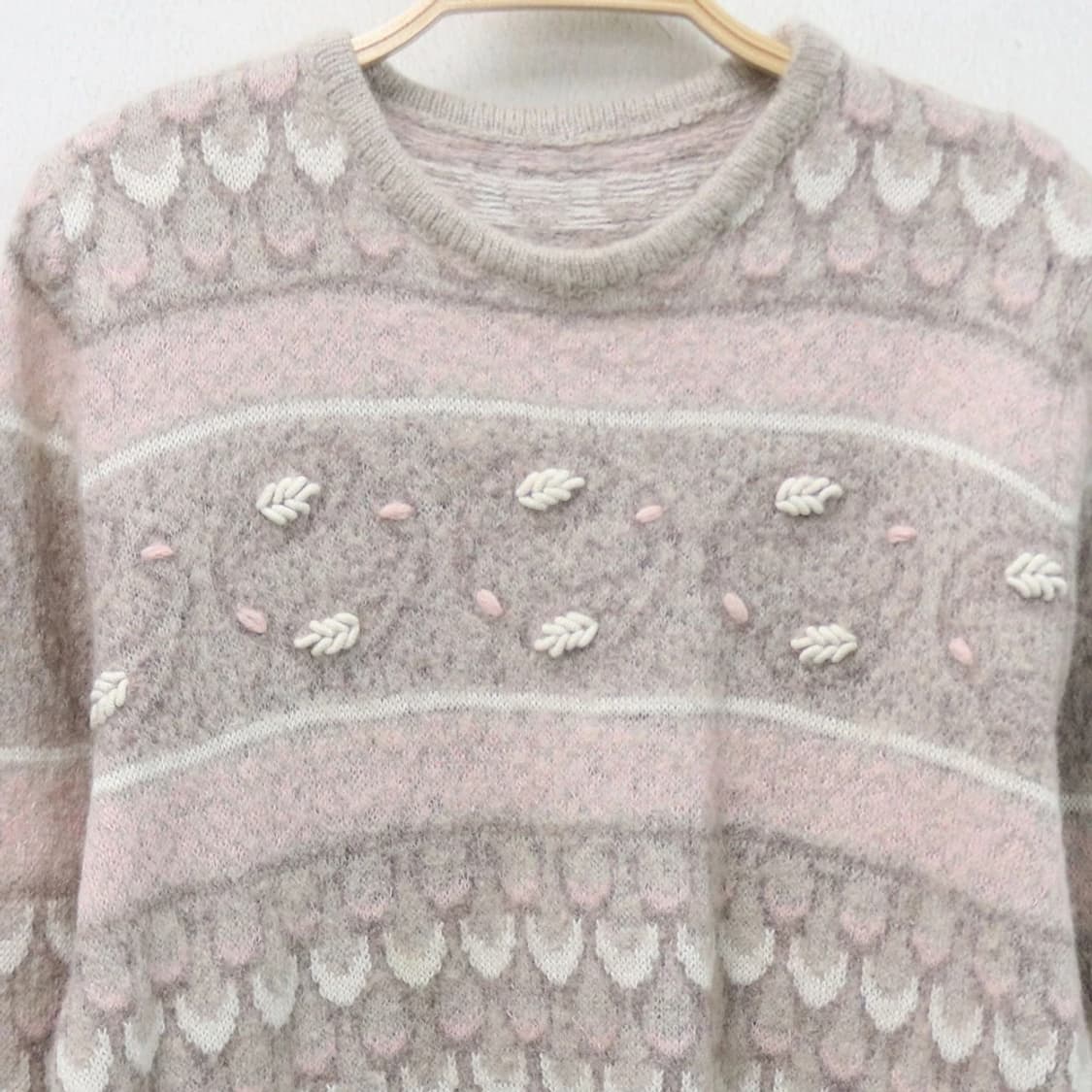 딸기우유 울 패턴 니트 64229 상품이미지3