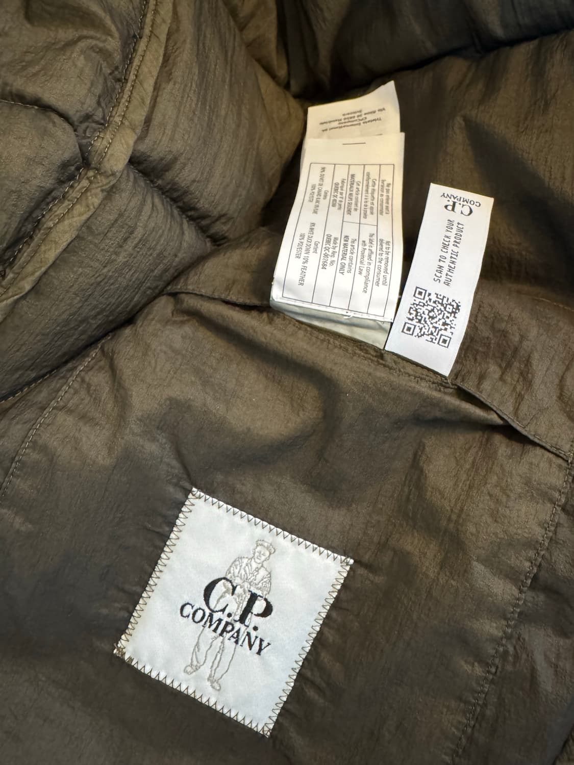 [L]CP컴퍼니 나일론 가먼트 다운 패딩 자켓 카키 상품이미지5