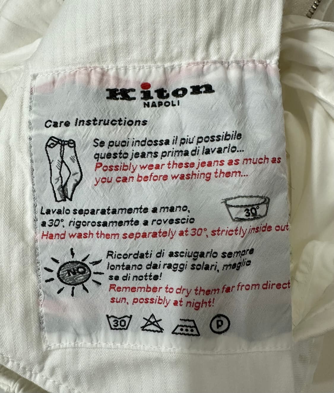 키톤 나폴리 드로스트링 화이트 팬츠 상품이미지6