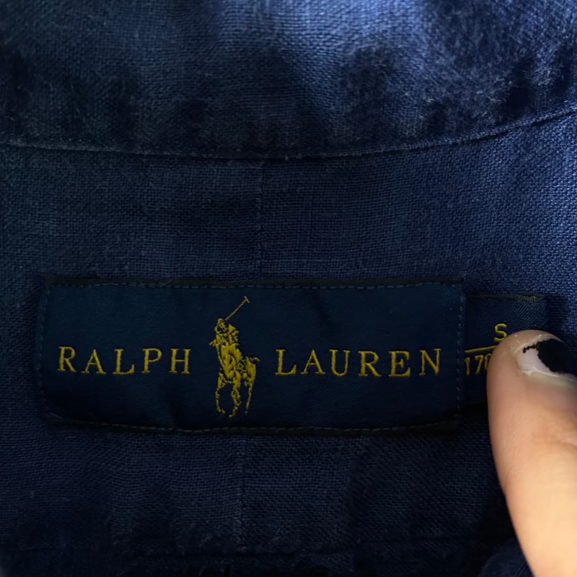 Polo  폴로 랄프로렌 자수 린넨 딥블루 셔츠  상품이미지4