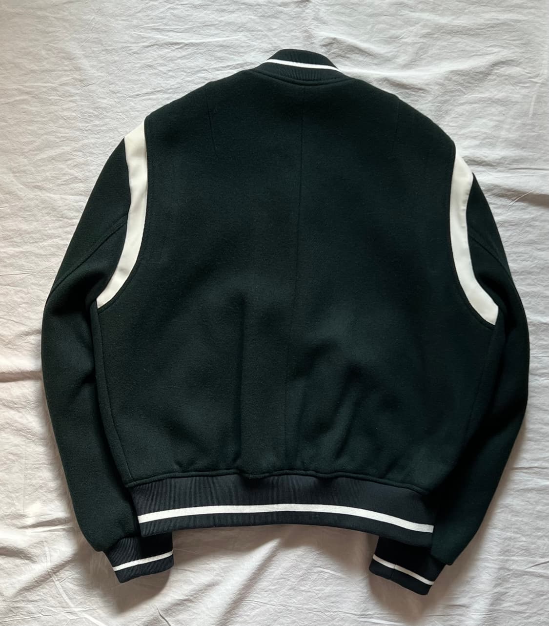 [새상품] 44) 엘무드 프레피 스타디움 바시티 재킷 딥 그린 상품이미지5