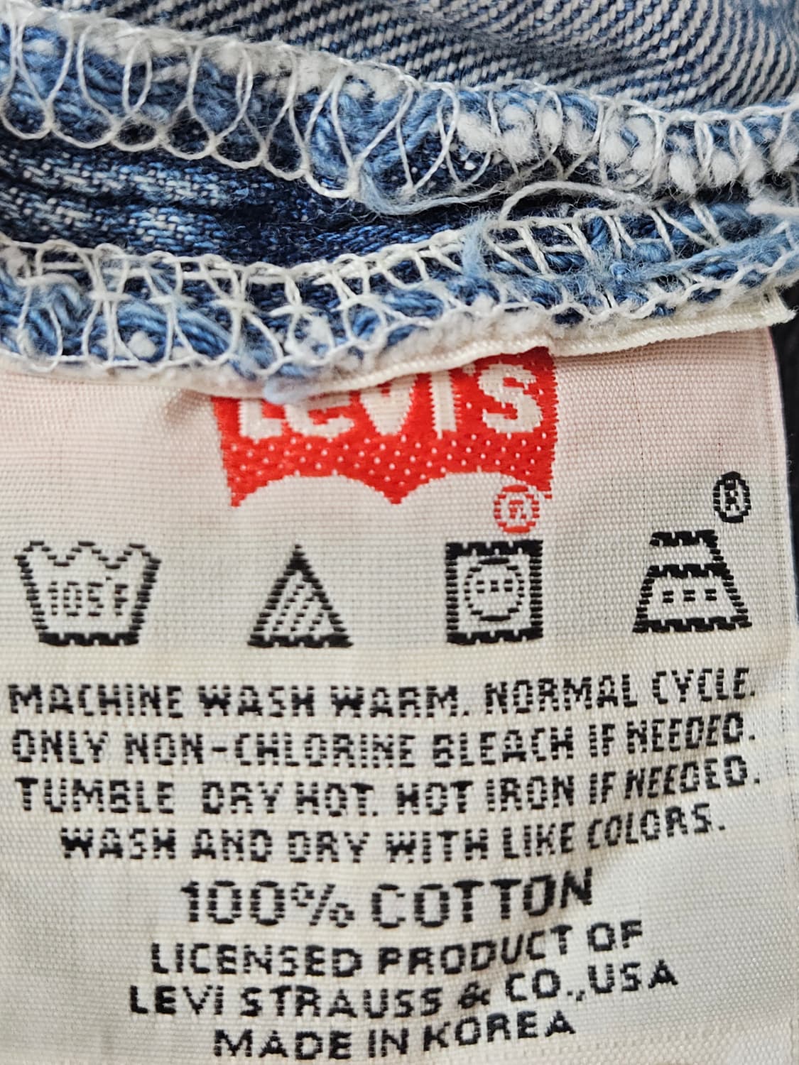 90s 리바이스 오리지널 501 번개워싱 데님팬츠 진 청바지 빈티지 34 상품이미지5