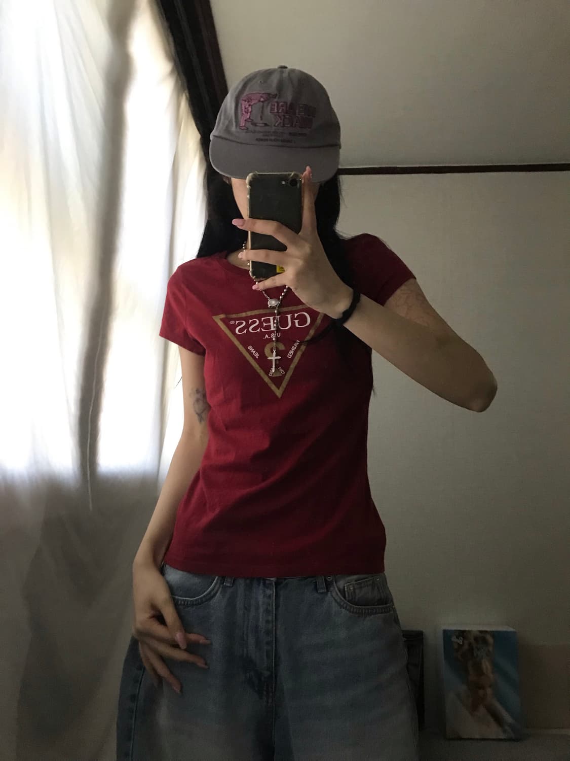 게스 딱붙핏 반팔티셔츠 상품이미지5